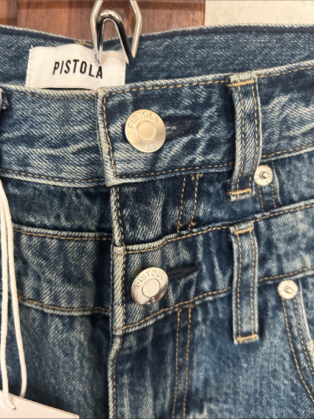 pistola Wide Leg High-Rise Jeans in Medium Blue Wash - Picture 6 of 16